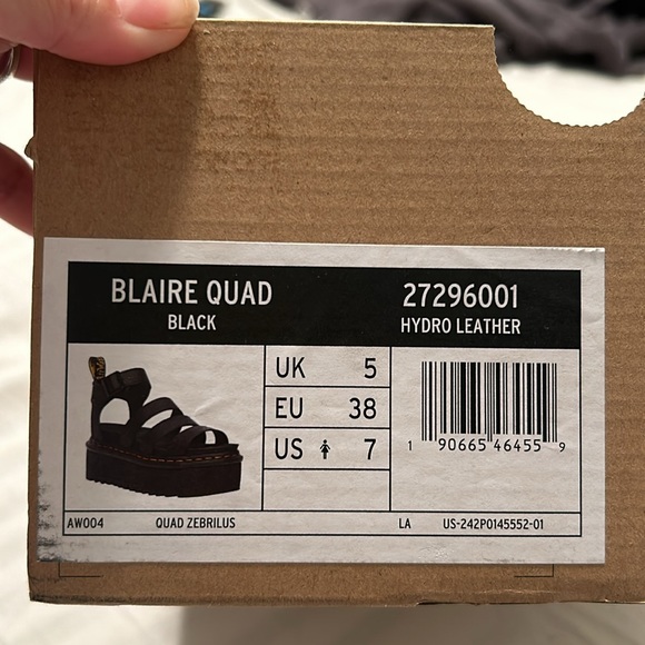 Dr. Martens Women Blaire Quad Black Sandals Size 7 - Picture 5 of 5